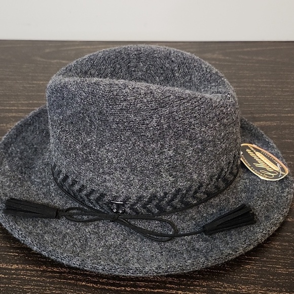 callanan Accessories - Callana Grey Wool Fedora Hat Nwt New Knit Millinery
